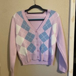 Pink argyle sweater!!